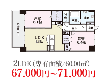 ルームタイプ2LDK